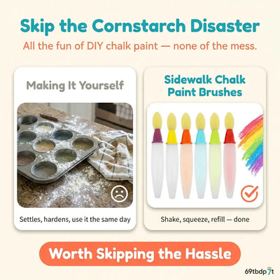 Sidewalk Chalk Paint Brushes (6 colors set)