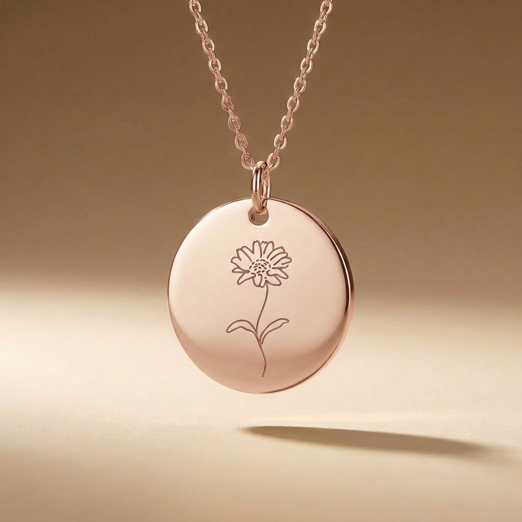 Sofia's Birth Flower Pendant | 18K Gold