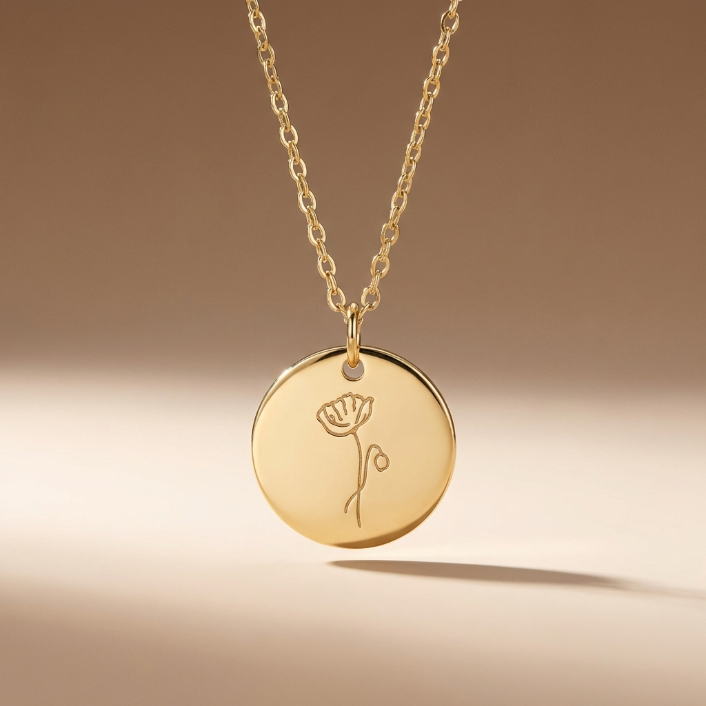 Sofia's Birth Flower Pendant | 18K Gold
