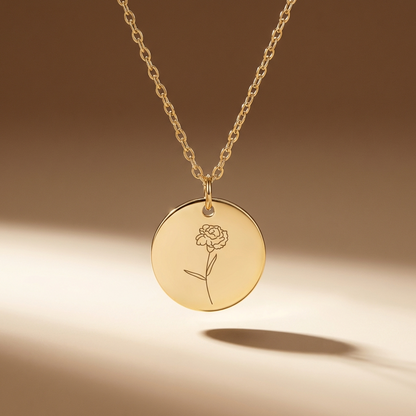 Sofia's Birth Flower Pendant | 18K Gold