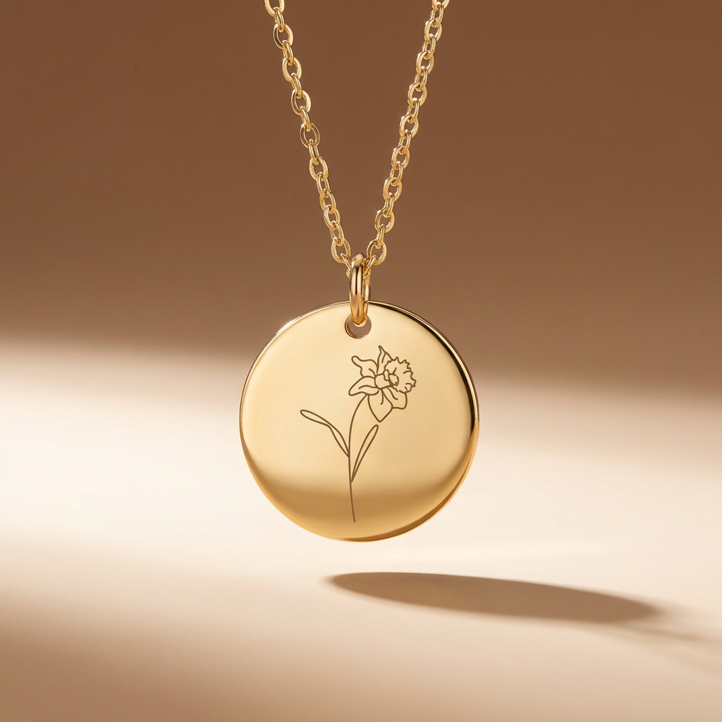 Sofia's Birth Flower Pendant | 18K Gold
