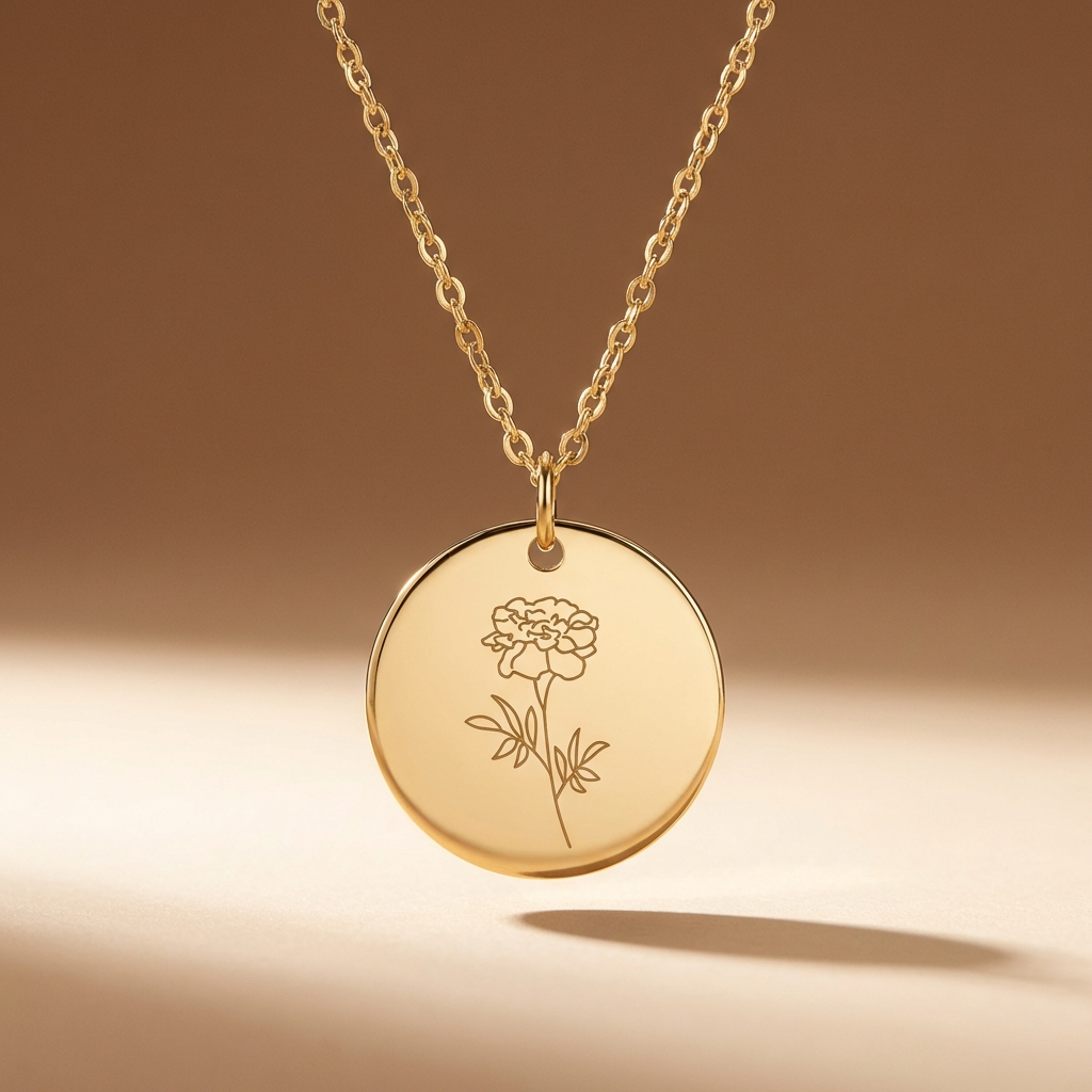 Sofia's Birth Flower Pendant | 18K Gold