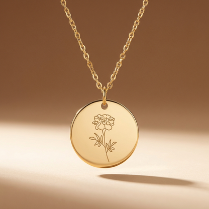 Sofia's Birth Flower Pendant | 18K Gold