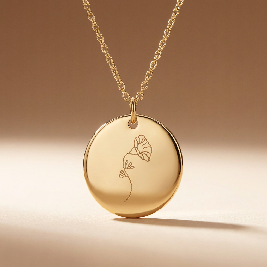Sofia's Birth Flower Pendant | 18K Gold
