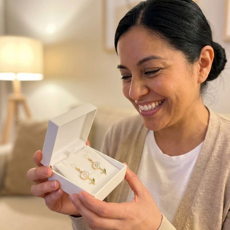 Customer wearing jewelry