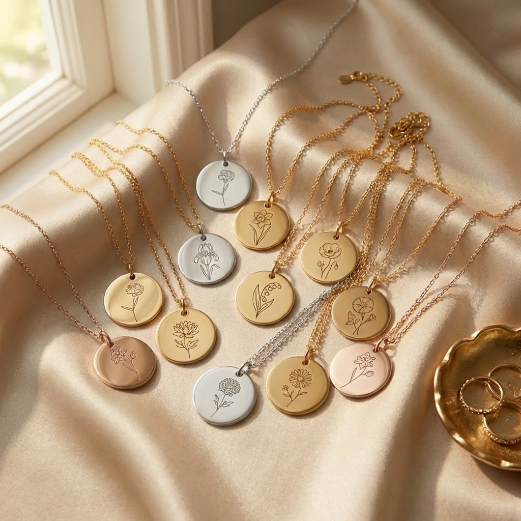 Sofia's Birth Flower Pendant | 18K Gold