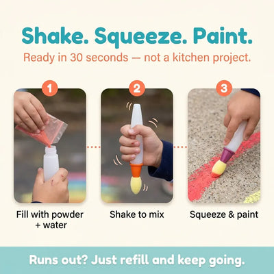 Sidewalk Chalk Paint Brushes (6 colors set)