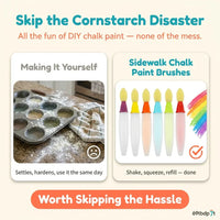 Sidewalk Chalk Paint Brushes (6 colors set)